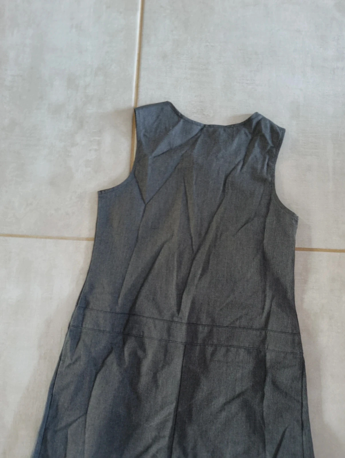 Sleeveless grey dress for girls 9-10 years – Zipper closure – Elegant – photo 5